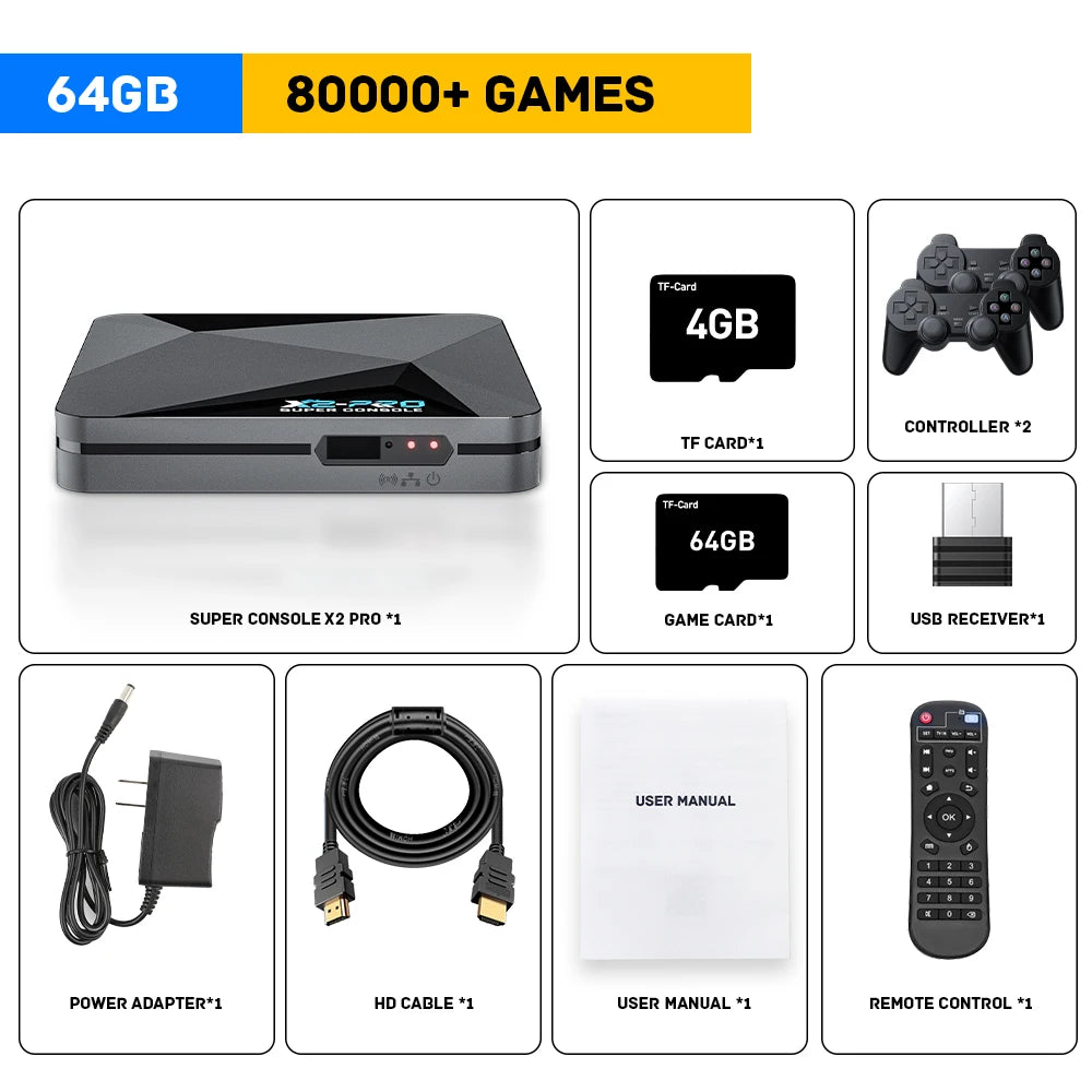 Consola de videojuegos retro Super Console X2 Pro con más de 100 000 juegos para MAME/ARCADE/Sega Saturn/DC en 4K HD