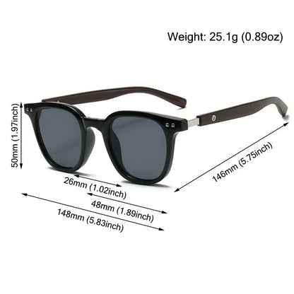 Gafas de sol modernas con vetas de madera retro para mujeres y hombres, nuevas gafas de sol con montura cuadrada, protección UV, gafas de ciclismo para exteriores y calle.