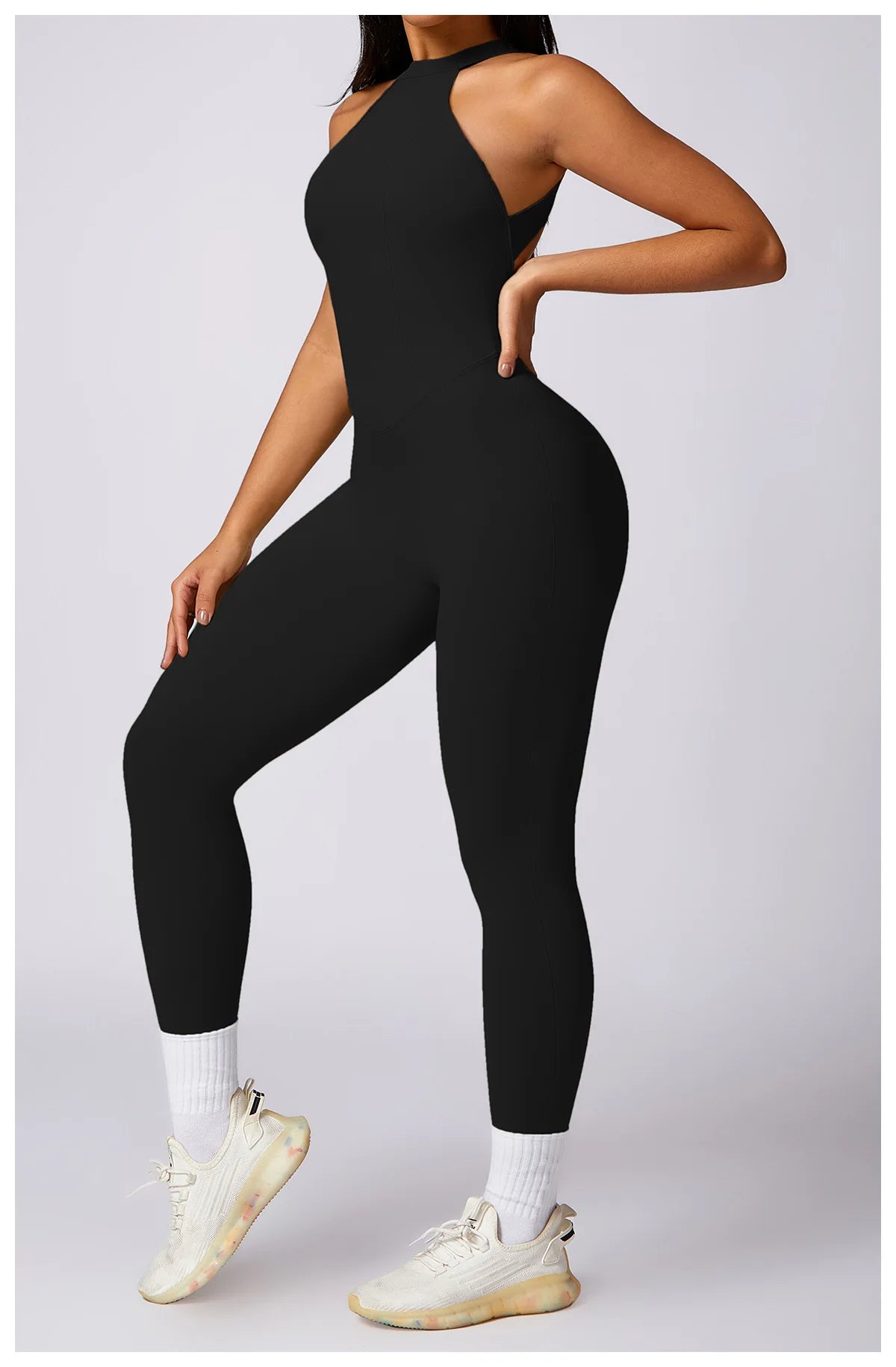 Conjunto de mono sin espalda para entrenamiento, mono de fitness, ropa deportiva siamesa para mujer, chándal, ropa de gimnasio, mono de una pieza, conjunto de yoga
