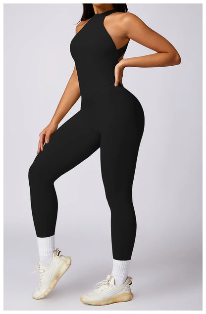 Conjunto de mono sin espalda para entrenamiento, mono de fitness, ropa deportiva siamesa para mujer, chándal, ropa de gimnasio, mono de una pieza, conjunto de yoga