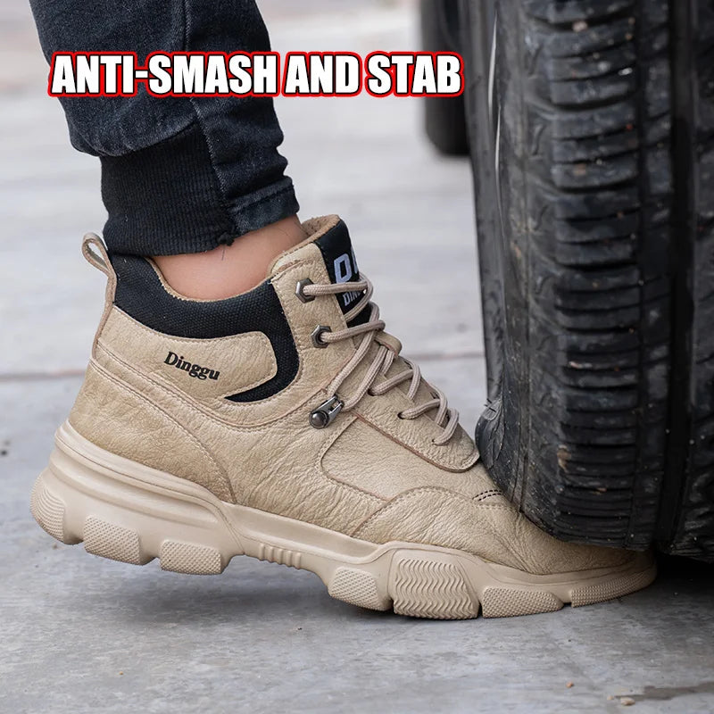 Botas de trabajo indestructibles, zapatos de seguridad para hombre, zapatos con puntera de acero, zapatillas a prueba de pinchazos, zapatos de trabajo antideslizantes para hombre, botas tácticas para hombre.