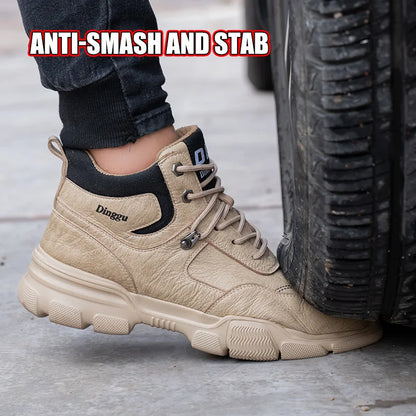 Botas de trabajo indestructibles, zapatos de seguridad para hombre, zapatos con puntera de acero, zapatillas a prueba de pinchazos, zapatos de trabajo antideslizantes para hombre, botas tácticas para hombre.