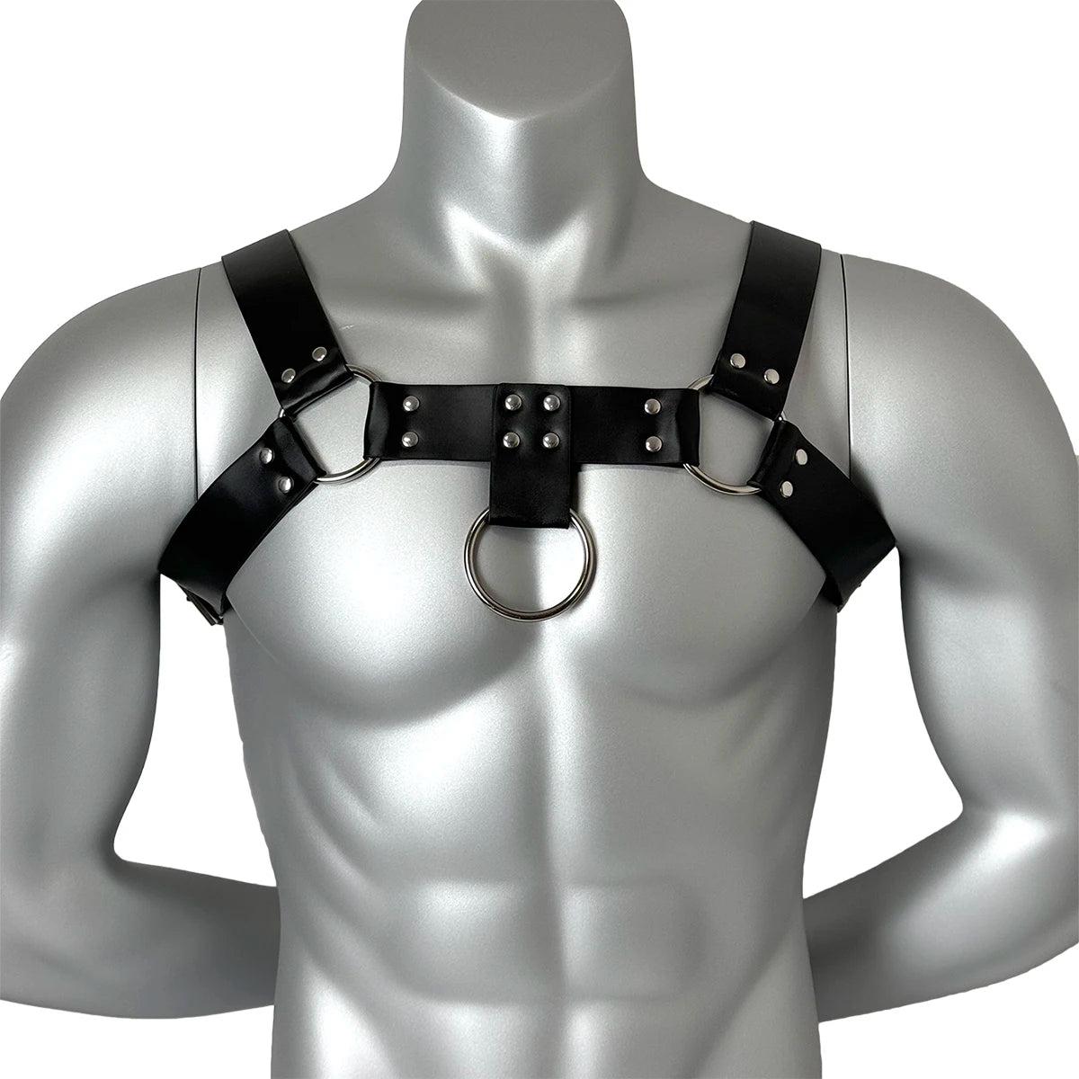 Ropa fetichista para hombres, cinturón de pecho de cuero sintético, arnés ajustable, BDSM, gótico, punk, accesorios eróticos, lencería bondage.