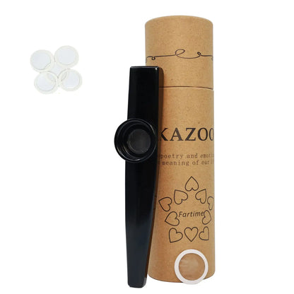 Kazoo metálico premium Miwayer | 5 diafragmas reemplazables y diseño portátil | Resonancia de calidad de estudio con elegante estuche de regalo