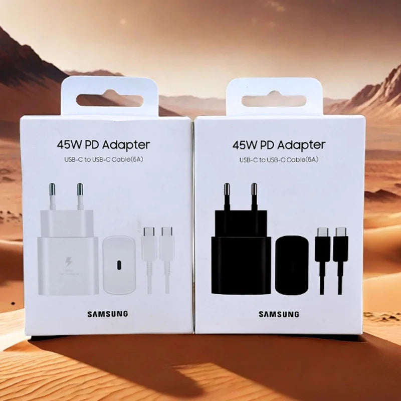 Cargador original Samsung de 45 W con carga superrápida, adaptador certificado UE/RU para Galaxy Z Fold/Flip 6 5 4 3 A56 A36 F56 C55 M55 M56
