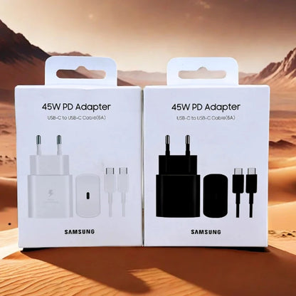 Cargador original Samsung de 45 W con carga superrápida, adaptador certificado UE/RU para Galaxy Z Fold/Flip 6 5 4 3 A56 A36 F56 C55 M55 M56