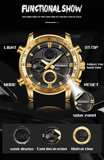 Nuevo reloj cronógrafo deportivo informal para hombre, con correa de silicona, de cuarzo, con esfera grande y punteros luminosos, resistente al agua