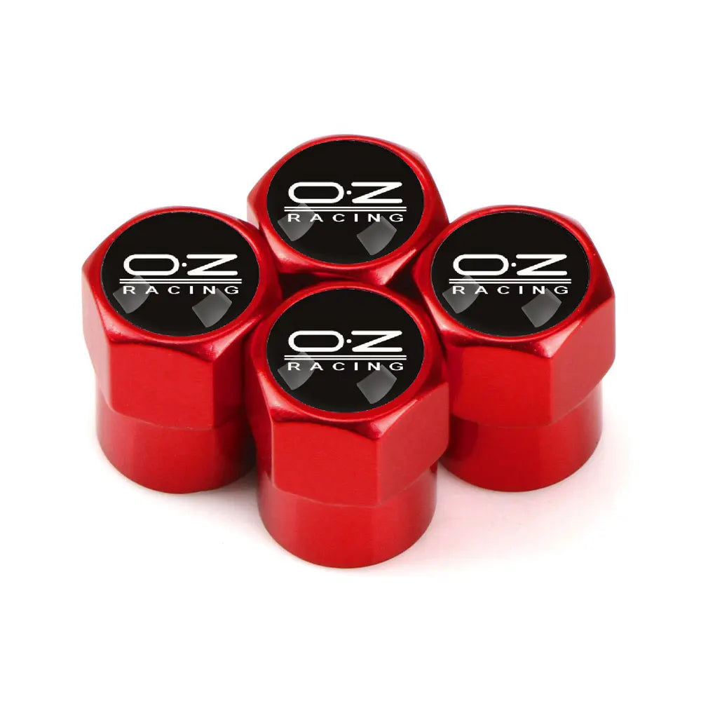 4 pegatinas universales para coche, tapas de válvula de neumático de rueda de metal, accesorios para bicicleta, funda para el logotipo de OZ Racing.