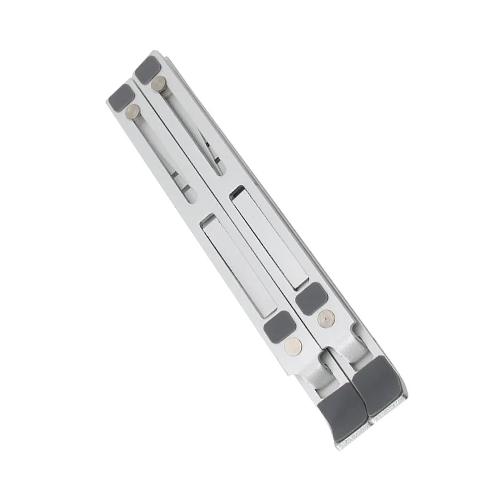 Soporte para portátil plegable de aluminio con altura ajustable Y1, color plateado, para escritorio, multiángulo, para portátil, tableta, uso en oficina