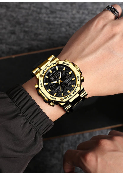 Relojes militares de lujo para hombre LIGE 2024, marca superior, resistentes al agua 5 bar, deportivos, de cuarzo con LED, para hombre, Relogio Masculino.