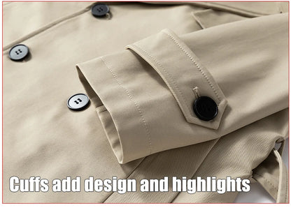 Chaquetas de hombre, abrigos de primavera para hombre, gabardinas, abrigos tipo streetwear, cortavientos, abrigos largos holgados de estilo business casual.