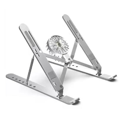 Base de refrigeración de aluminio para portátil con ventiladores: soporte ergonómico ajustable para portátil de 18 pulgadas, soporte plegable para ordenador portátil.