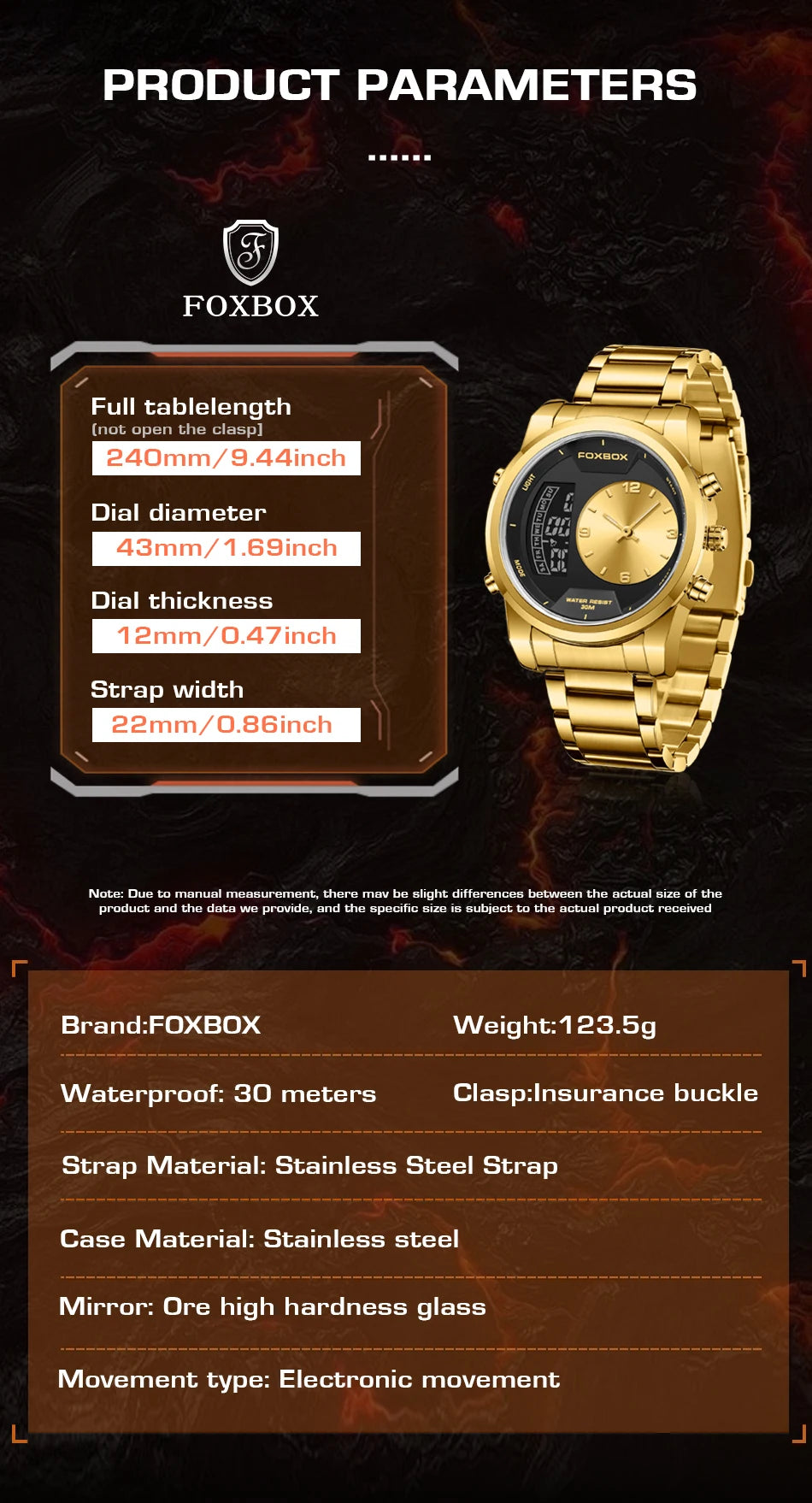 LIGE - Reloj digital de moda para hombre, deportivo, informal, resistente al agua, de cuarzo, cronógrafo de lujo, marca FOXBOX