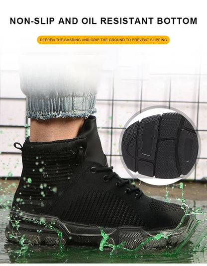 Safety Shoes Man Steel Toe Anti-Puncture Men's Work Shoes Men's Safety Boots Lightweight Men's Boots Security Protective Boot