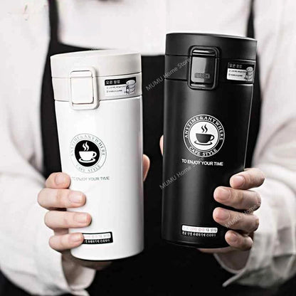 Taza térmica de acero inoxidable de doble capa de 380 ml/510 ml, para café, té, termo, botella de agua, a prueba de fugas.