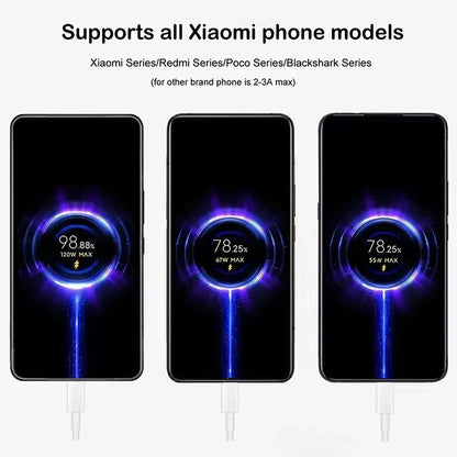 Cable de carga rápida USB original XIAOMI de 120 W para Xiaomi Mi 15 Pro, 14, 13, 12, 11, 6 A, 67 W, tipo C, Redmi Note 10, 9, 8, 7, K70