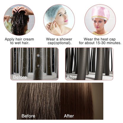 Gorro térmico para el cabello, gorro térmico para tratamiento del cabello, gorro de vapor para el cabello, gorro de enfermera para el cabello, gorro para el cuidado del cabello, enchufe europeo