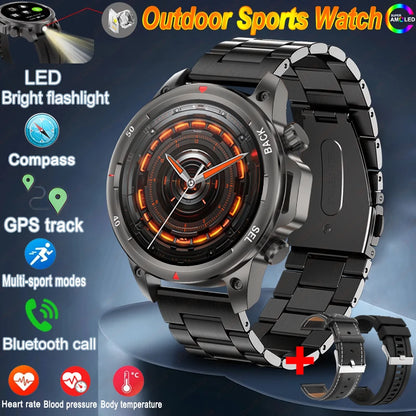 Reloj inteligente deportivo para exteriores Xiaomi, con GPS, linterna, brújula, Bluetooth, llamadas, control del ritmo cardíaco, NFC, resistente al agua, 2025