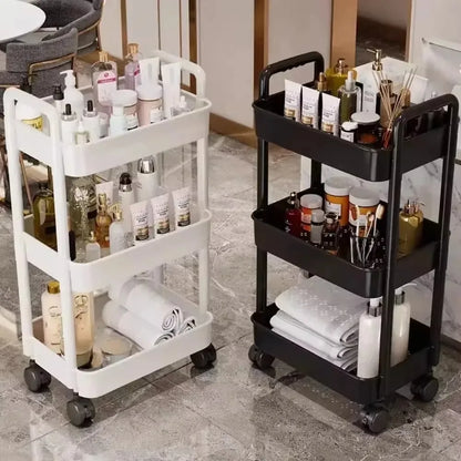 Estante de almacenamiento multicapa para el hogar, con ruedas, para cocina, dormitorio y baño.