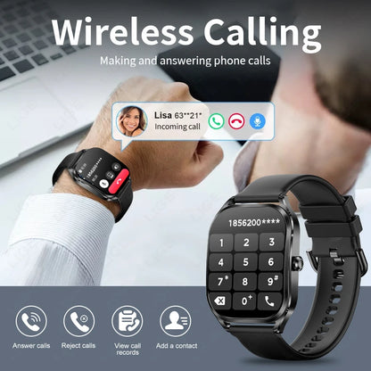 Reloj inteligente FOXBOX para mujer, con pantalla curva 3D, Bluetooth, llamadas, deportivo, resistente al agua, monitor de salud, para hombre y mujer.