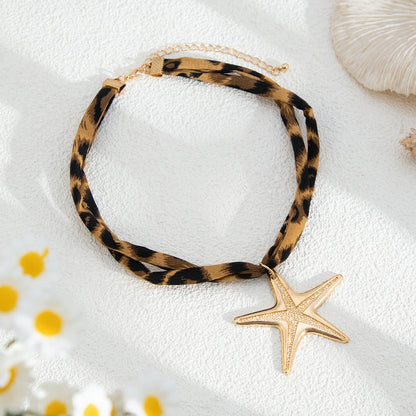 Ingemark - Collar de cadena de terciopelo multicapa étnico para mujer, 7 estilos, 2025, nuevo colgante de metal con forma de caracola, estrella de mar y corazón, joyería para el cuello