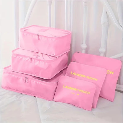 6 bolsas organizadoras de viaje, organizadoras de maletas portátiles, bolsas de viaje para mujeres, organizadoras de equipaje, bolsas para ropa y zapatos.