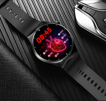 LIGE - Reloj inteligente para hombre de 1,46 pulgadas con terapia láser, control de lípidos, ácido úrico, VFC, llamadas, temperatura, deportivo y bienestar