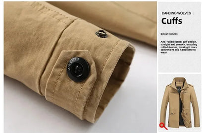Chaqueta informal de algodón puro lavado para hombre, estilo primavera/otoño, ligera, cortavientos juvenil y a la moda. Abrigo ligero de verano.