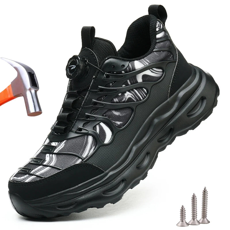 Calzado de seguridad talla 47 48 para hombre y mujer, zapatos de trabajo con puntera de acero, ligeros, botas de seguridad indestructibles, zapatillas de trabajo.