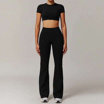 Women's Tracksuit 2PCS Yoga Sets Sportswear Workout Fitness Long Sleeved Sports Bra High Waist Leggings Gym Clothing Sports Suit