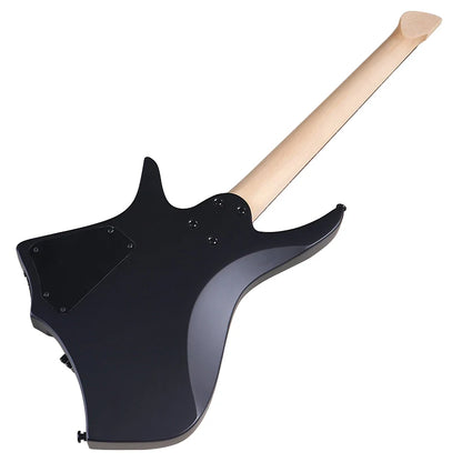 Mini guitarra eléctrica de 6 cuerdas sin pala, 30 pulgadas, cuerpo de madera maciza de paulownia, mástil de arce.