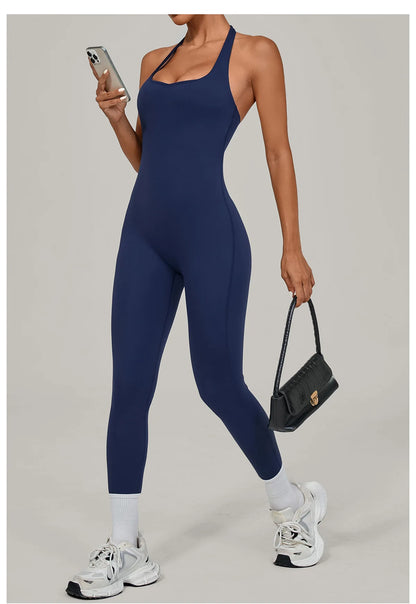 Nuevo Body de Yoga Sexy para Mujer, Mono Deportivo de una Pieza, Sin Mangas, Espalda Abierta, Conjunto de Yoga de Secado Rápido, Ropa Deportiva para Entrenamiento y Yoga.