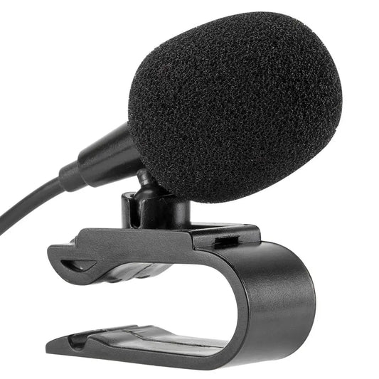 Micrófono estéreo para coche con conector jack de 3,5 mm y miniconector con cable para PC, radio, audio, DVD y reproductor GPS.