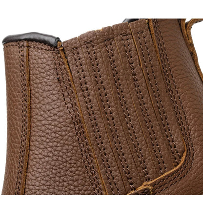 Botas de seguridad de cuero genuino para hombre. Botas protectoras indestructibles Goodyear para soldador con puntera de acero.