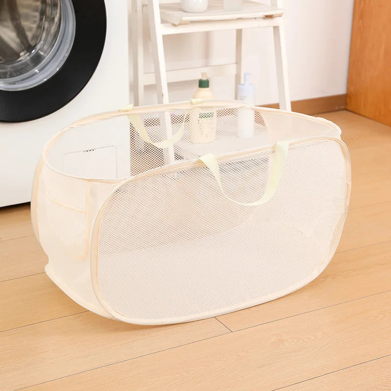 Cesta de ropa sucia plegable para el baño, ideal para el hogar.