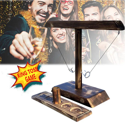 Juegos de lanzamiento de aros para niños y adultos, juegos de beber para fiestas en casa, juegos de mesa de madera rápidos y portátiles, paquete de escalera de chupitos, bares al aire libre