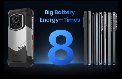 Teléfono móvil resistente Fossibot F107 Pro, 30 (12+18) GB + 512 GB, Android 15, batería de 28000 mAh, carga rápida de 66 W, cámara de 200 MP + 32 MP, 5G, NFC/GPS, doble linterna brillante.