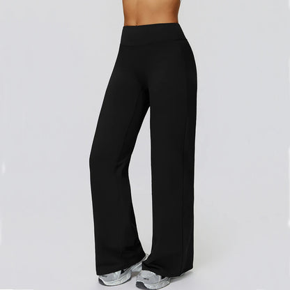 Women High Waist Wide Leg Pants Leggings Fitness Bell-bottoms Yoga Flared Leggings Push Up Gym Workout Flared Pants Sportswear