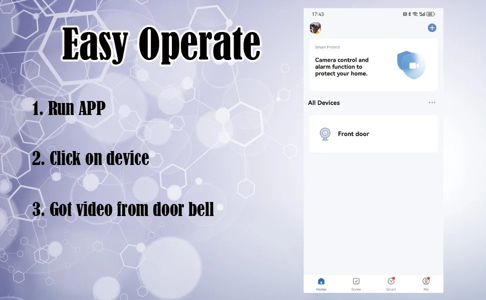 Yuezhe 3MP icam365 Peephole Doorbell Camera Wifi 4.3 Inch Digital Video Door Bell Security Smart Home Night PIR Wireless Bell