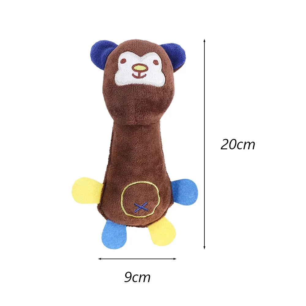 Juguete chirriante con forma de animales para perros pequeños, peluches, juguetes interactivos para masticar, accesorios para jugar con cachorros malteses.