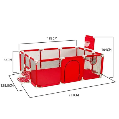 Parque infantil para bebés Corralito con tubos de acero gruesos, parque de juegos para niños, valla de actividades, caja de pelota, corralito