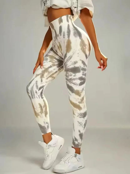 Tie Dye Yoga Pants Gym Leggings Women Seamless High Waist Push Up Sport Tights Scrunch Butt Fitness Workout Leggings