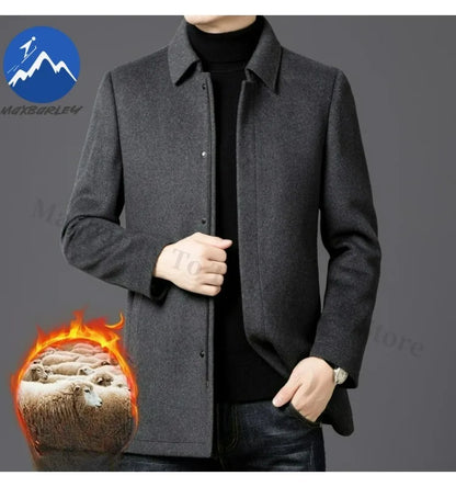 Chaqueta de lana para hombre Maxbarley, estilo moderno, con solapa, ideal para actividades al aire libre, oficina, parka gruesa y cálida, estilo casual y elegante, ligera, perfecta para el invierno.