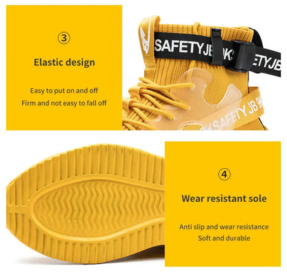 Zapatos de seguridad con puntera de acero para hombre y mujer, botas de trabajo ligeras, transpirables y cómodas, zapatillas de seguridad para la construcción industrial, botas para hombre.