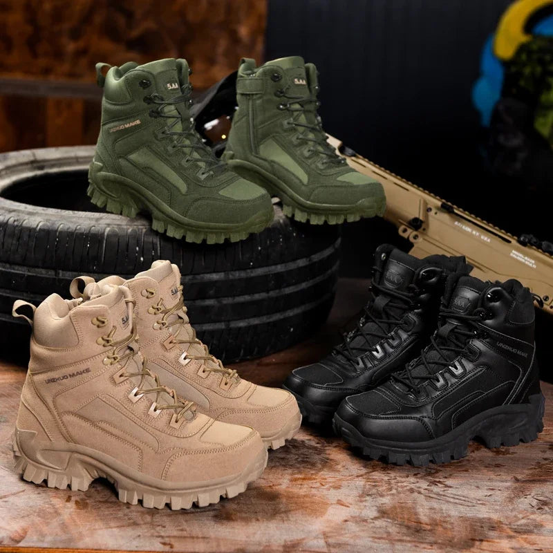 Botas de combate para hombre, ideales para senderismo, caza, trekking y camping. Botas tácticas de seguridad para el trabajo.