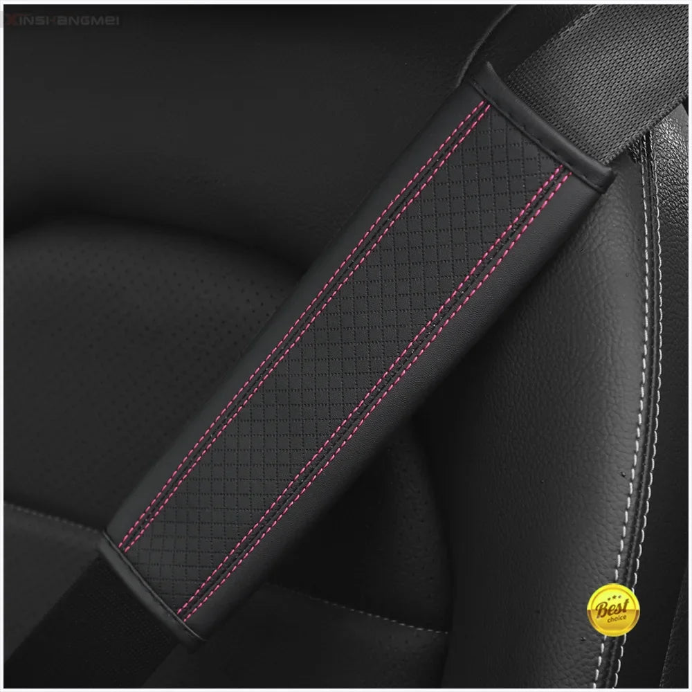 Accesorios para el coche Cinturón de seguridad de cuero PU Cinturón de seguridad Funda de hombro Protección transpirable Almohadilla acolchada para cinturón de seguridad Acceso interior del automóvil