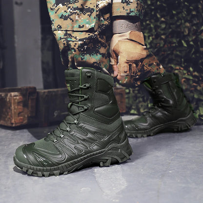 Botas tácticas para hombre, botas de campo para fuerzas especiales de otoño, ligeras, para exteriores, antideslizantes e impermeables.