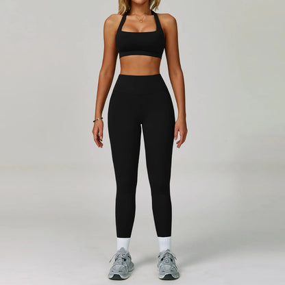 2 Piece Set Women's Tracksuit Fitness Clothes Yoga Sets Sportswear Workout Bra High Waist Leggings Set Gym Clothing Sports Suits