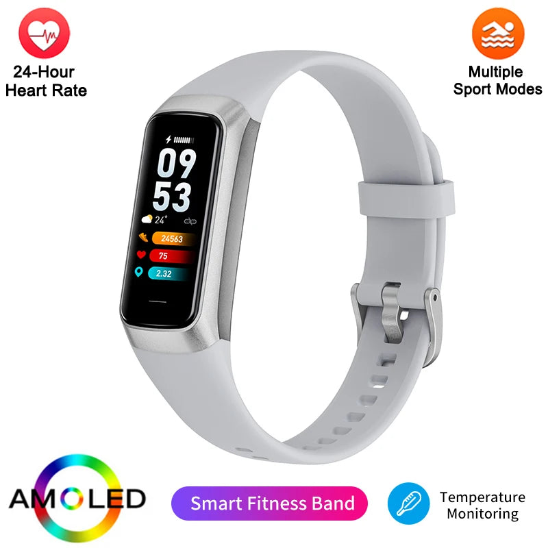 Reloj inteligente FOXBOX para hombre y mujer, resistente al agua IP67, con control de la temperatura corporal y rastreador de actividad física, LIGE