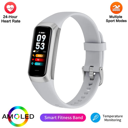 Reloj inteligente FOXBOX para hombre y mujer, resistente al agua IP67, con control de la temperatura corporal y rastreador de actividad física, LIGE